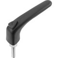 Kipp Adjustable Handle Ergonomic Size:3 M08X20 Plastic, Black Ral9011, Comp:Steel, Comp:Black Ral7021 K0981.3081X20